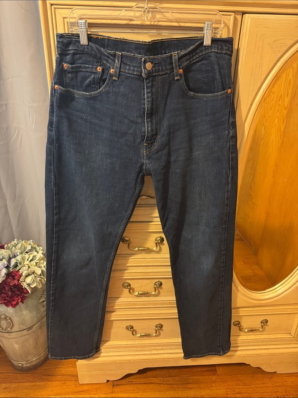 Men's Levi Strauss 505 Dark Blue Straight Fit Jeans